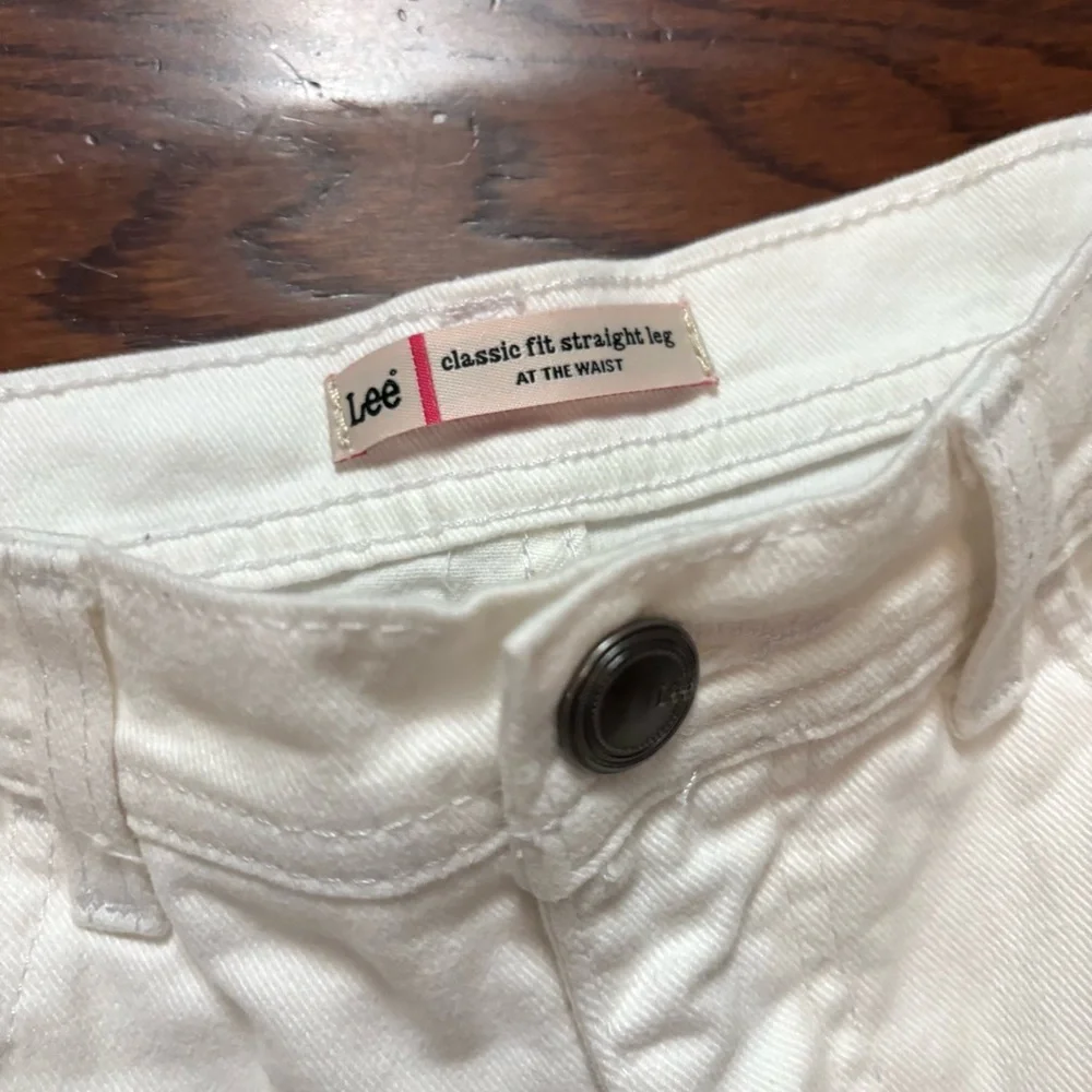 Lee White Straight Leg Ankle Length Jeans - Picture 11 of 12